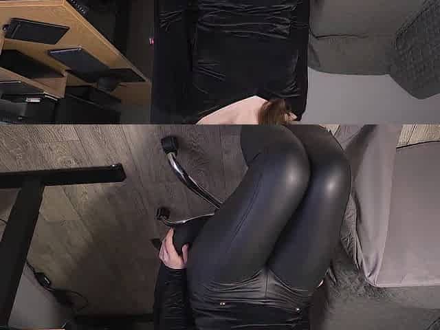 Twat Camel Toe Asmr Tease in Leather Panties