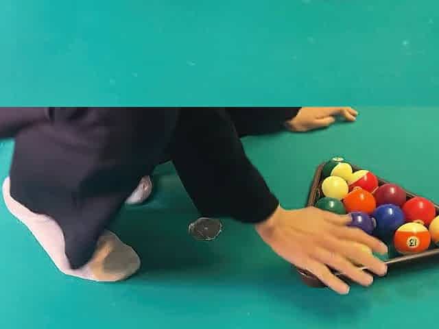 Barefeet mouth job on the pool table