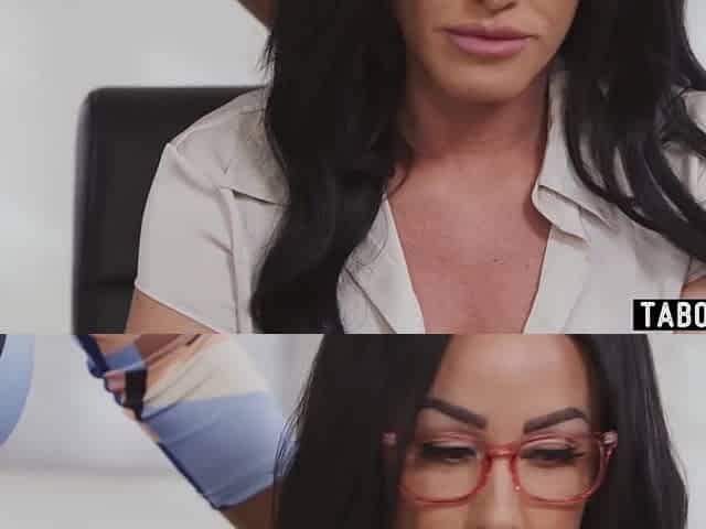 Office mother I'd like to fuck lesbos Jennifer White and August Skye squirting