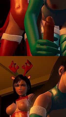 Tifa & Eve Christmas Threesome (ff7 & Stellar Blade Animation) Part 1