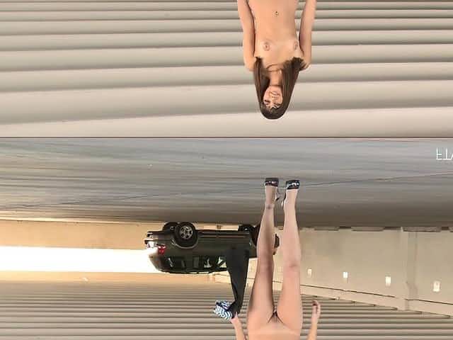 She is so bold she walks through a public parking long stark naked