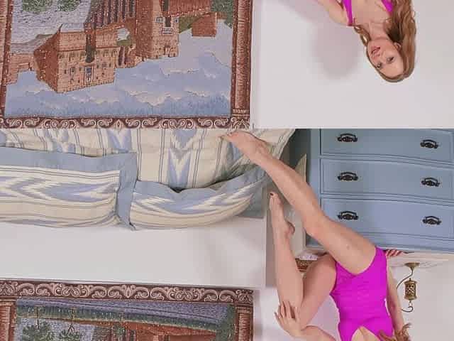 Redheaded MILF Veronica Laine flaunts her all-natural assets in a steamy solo session