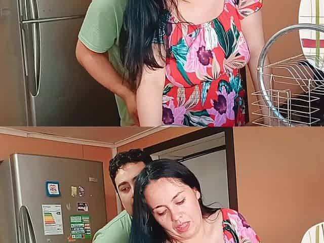 Mommy Gets Fucked in the Kitchen by Her Perverted Stepson