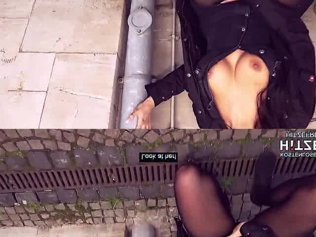 XXL Outdoor Sex: Sexy Date with Brunette hair Honey