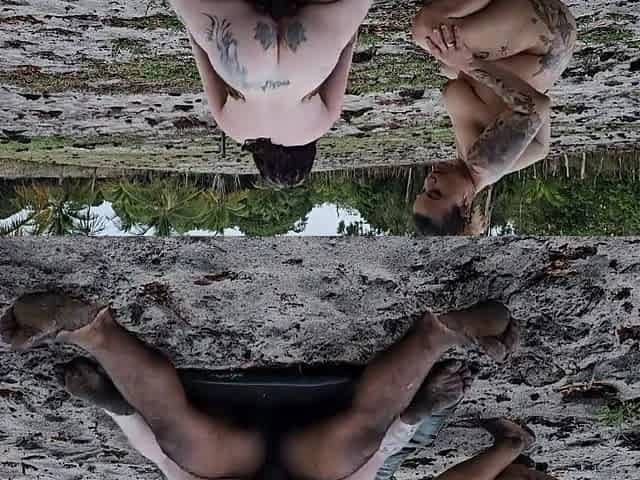 Two plumpy inked milf get fucked by a tough black dude at the beach