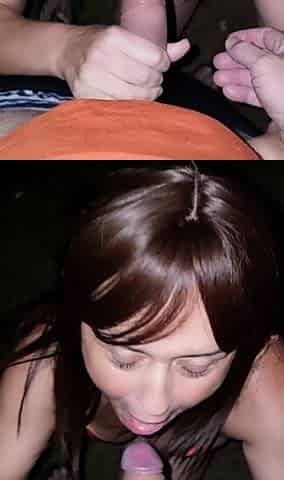 Amateur teen blowjob and cumshot from a guy