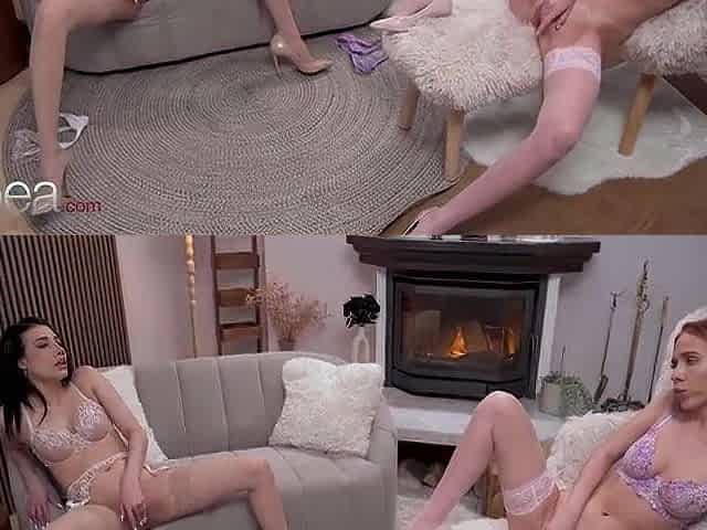 Large titties Lalin girl lesbo facesitting on redhead - Lesbea