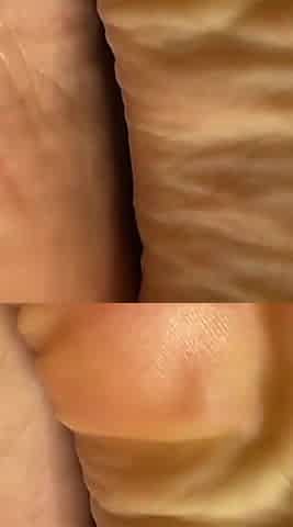 Extreme Close-up of Pink Foxx's Soles