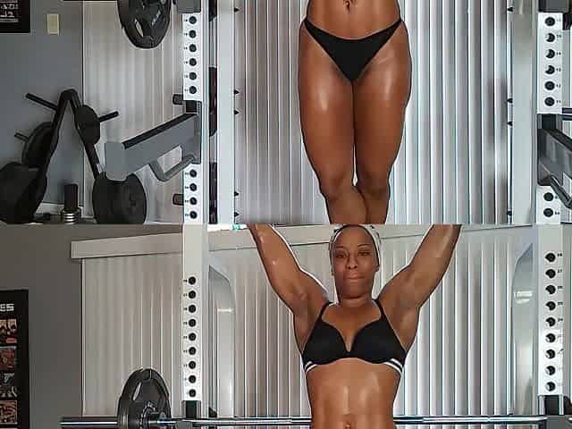 Oiled muscle Pull ups