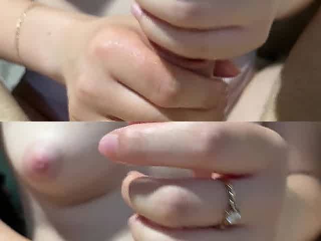 I Tried to Block his Cum for the 1st Time. Tugjob with Ruined Climax.