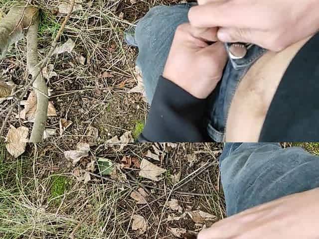 Sexy Man Masturbating In the forest