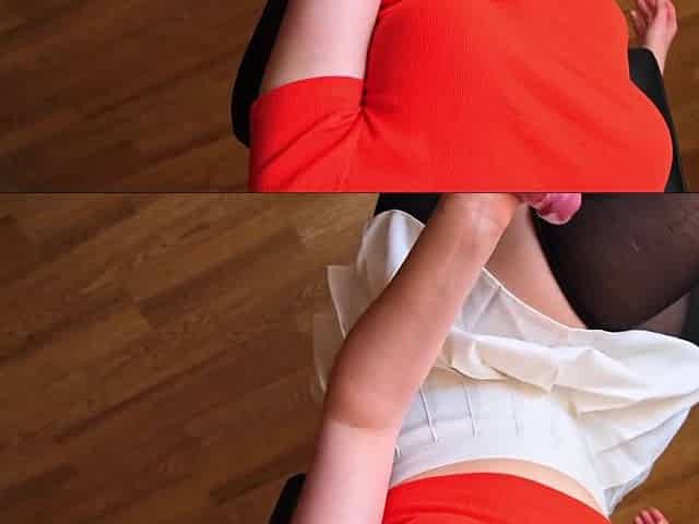 My super busty French girlfriend jerks off cock to take cumshots on T-shirt