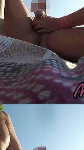 French Teacher Nudist Beach Blowjob Public to Voyeur with Cumshot - Misscreamy