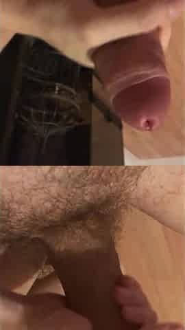 Dad talks Ribald for Girl Strokes giant wang to thick ribbons of CUM!