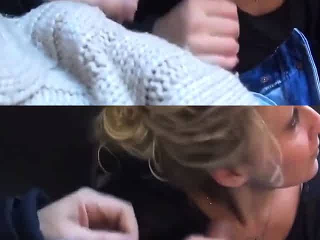 Blonde Amateur Receives Facial After Deep-Throat Blowjob