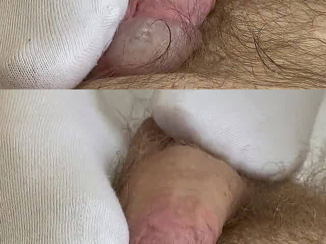 White socks footjob with spunk fountain and closeup POV