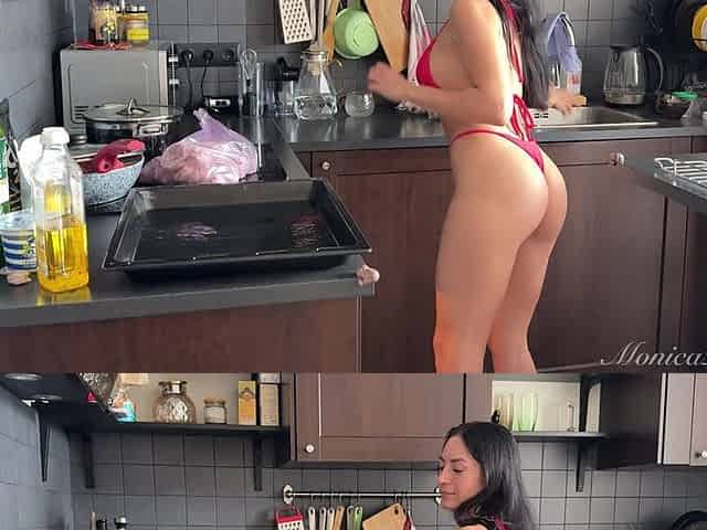 Cooking in a Micro Bikini - Too Hot for the Kitchen