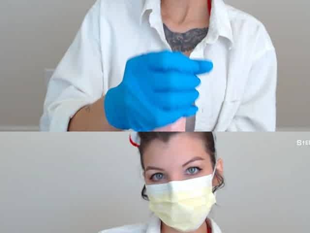 Sick Nurse Gives Blowjob in Latex Gloves
