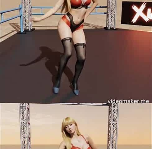 Lulu in red hawt underware touched by fans after concert AI Watch cg animation clip for the rest