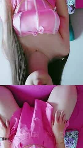 student making ahegao whille touching her body masturbation and moanings