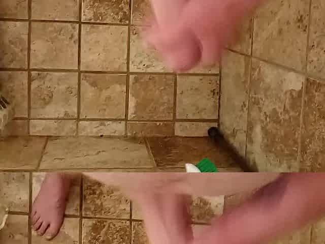 Shower Finish By Unloading All Over The Shower