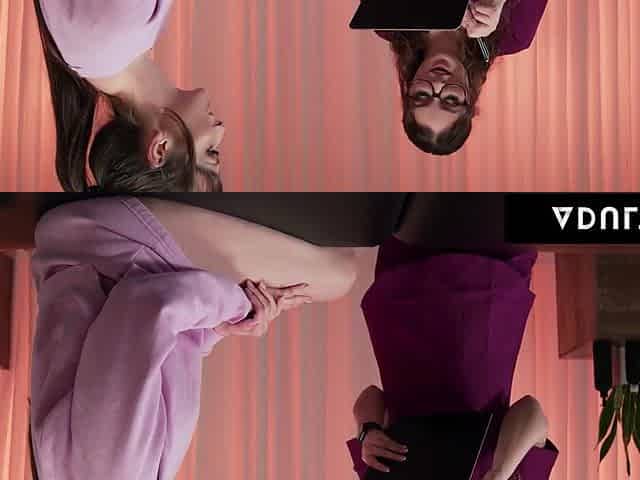 Buxom MILFs enjoy scissoring pose fuck during massage session