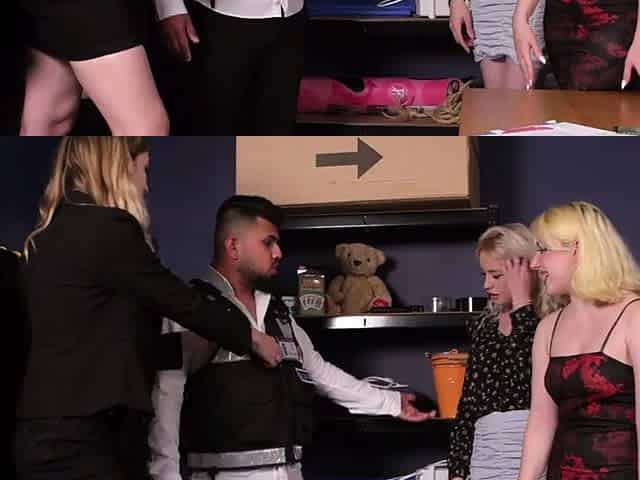 CFNM horny babes deepthroating a guy