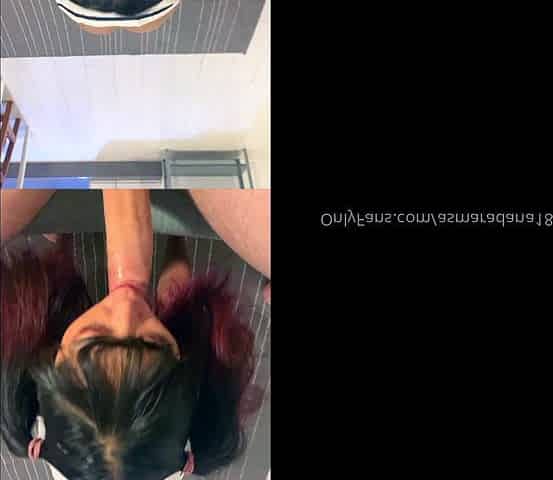 Japanese teen blowjob with creamy mustache