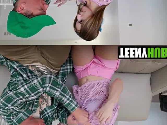 Stepdad Joins in Sneaky Sex