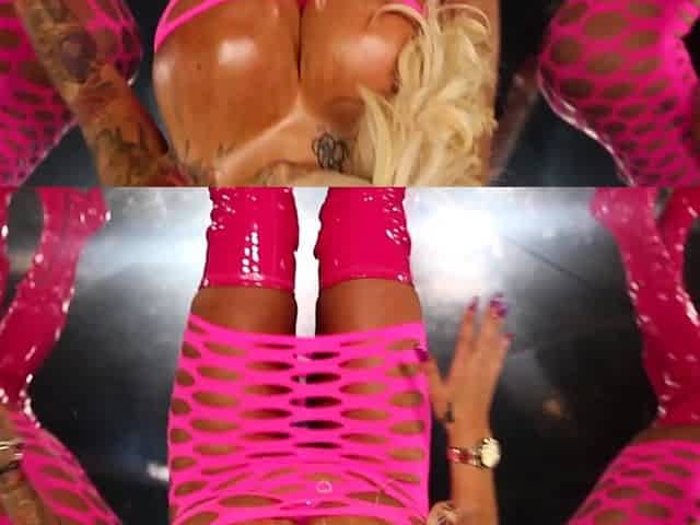 Horny busty blonde babe with big boobs