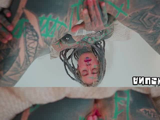 Heavily Tattooed Horny Girl Solo I Fuck Myself with a Big Toy