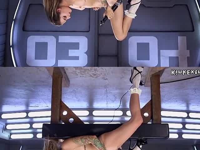 Spreaded Legs Babe Gets Fucking Machine