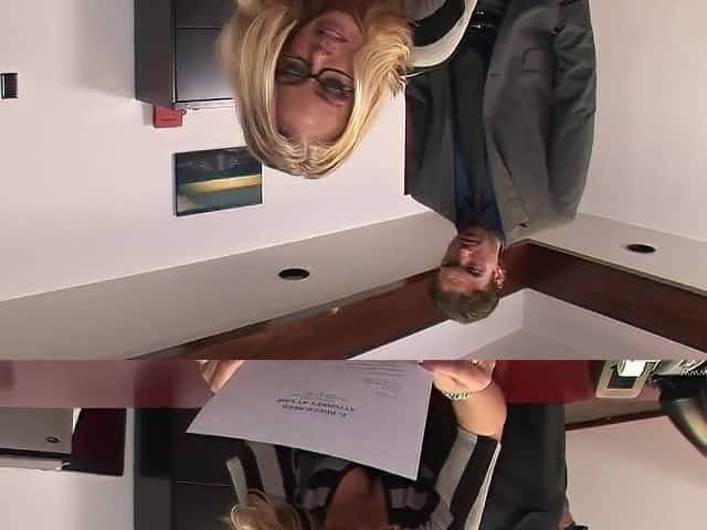 Office sex with busty blonde Secretary in eyeglasses Nicole Aniston - hardcore with cumshot