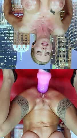 Blonde With Natural Big Boobs Loves Putting A Toy In Her