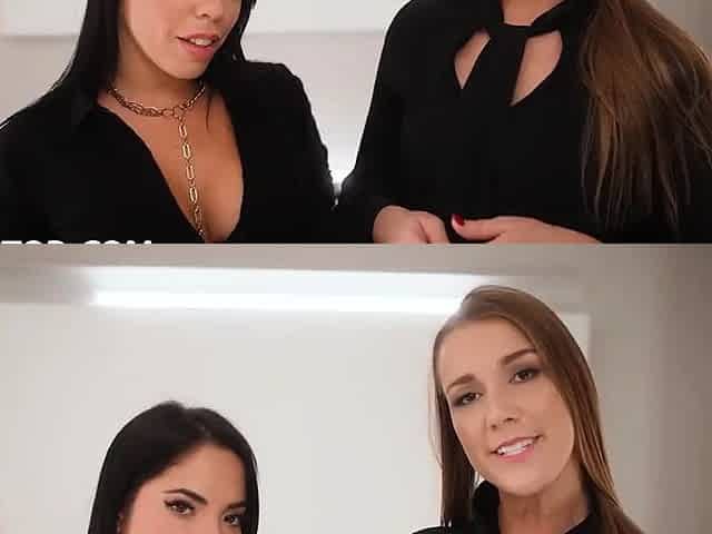 Lifeselector - A sexy threeway with office sluts Alexis
