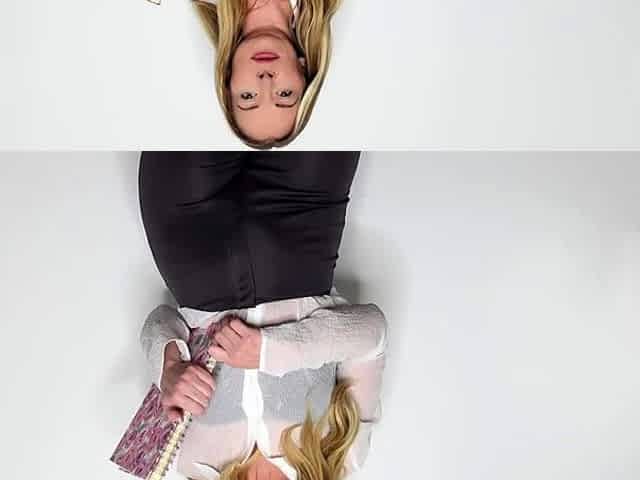 Perfect blond making solo masturbation