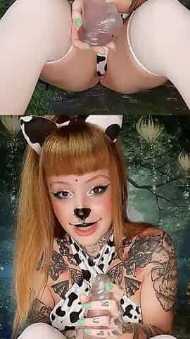 Cute Cow Cosplay, POV Riding, Tit Wank, BJ