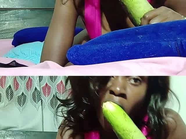 Alexa's Big Veggie Blowjob Toy - a Big Mouthful of Green