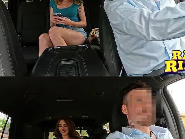 Cute Sexually excited College Redhead With Ass Plug Masturbates And Blows Car Driver For Free Ride