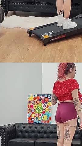Treadmill Chubby Girl Exersice Short Tights Big Ass Complete