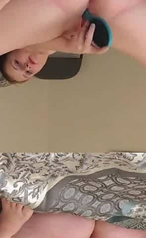Hairbrush spanks and cum live