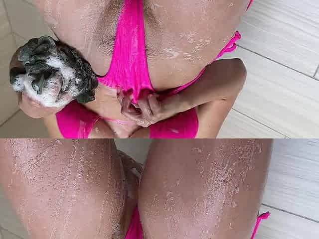 Creamy Snatch Step Mamma SlimthickVic Screwing your LARGE white Dong in the shower