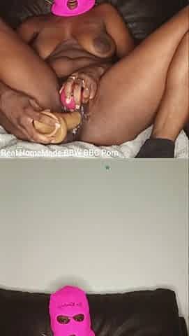 Stimulating My Clit with Vibrator Fucking My Pussy with Big Dildo