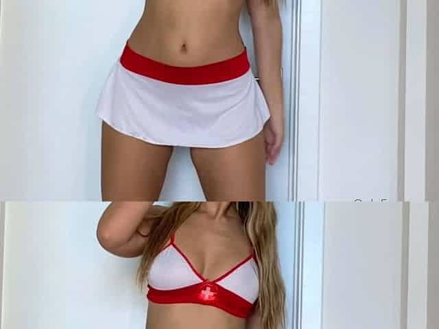 Leggy babe in high heels masturbates solo