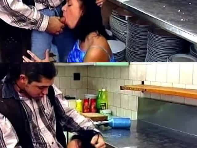 Kitchen Counter Creampie Dripping From Sloppy Pussy