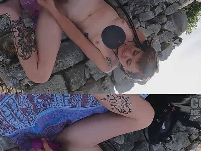 Brille Risky Public Masturbation On Some Ancient Ruins While On Vacation