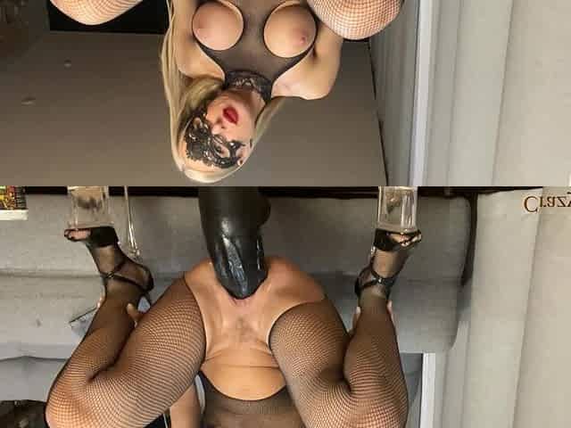 Crazywifeslut Brings Herself to Orgasm by Impaling on a Giant Black Cock