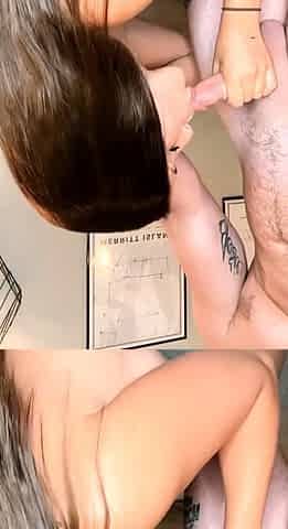 Amateur MILF blowjob cumshot
