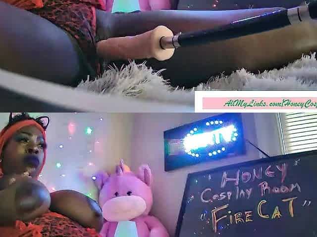 HONEY COSPLAY ROOM - FIRE CAT -- SexMachine Fucks so Good