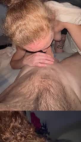 Hot redhead sucks my hard penis
